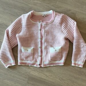 Nannette Pink and White Knit Sweater
